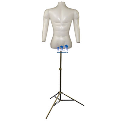 Inflatable Male Torso with Arms, MS12 Stand, Ivory